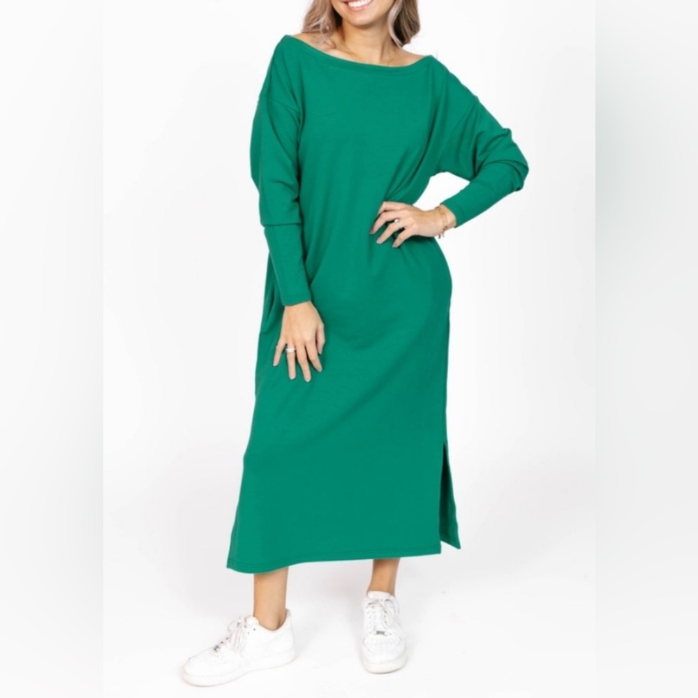 Smash + Tess Green All Day Midi Dress. Ladies Size Medium/Large. Has Pockets!